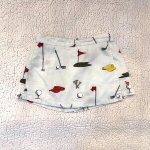 Pink Chicken Golf Print Skort 2Y